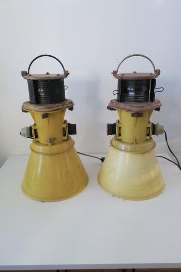 Bureaulamp - Staal, Plastic - Een set van twee originele, Antiek en Kunst