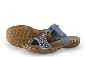 Rieker Muiltjes in maat 39 Blauw, Kleding | Dames, Gedragen, Rieker, Verzenden, Blauw