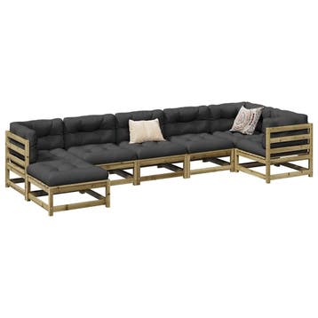 vidaXL 7-delige Loungeset geïmpregneerd grenenhout, Verzenden, Loungeset