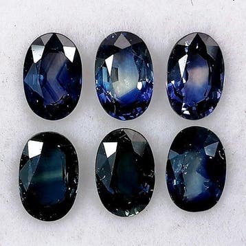 6 pcs Saffier - 3.49 ct - Instituto Gemólogico Español (IGE)
