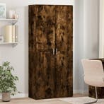 vidaXL Hoge kast 80x35x180 cm bewerkt hout gerookt, Huis en Inrichting, Kasten | Overige, Verzenden, Nieuw