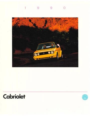 1990 VOLKSWAGEN GOLF CABRIOLET BROCHURE ENGELS (USA)