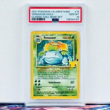 Pokémon Graded card - VENUSAUR-HOLO #15 - Pokémon - PSA 10