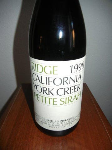 1998 Ridge Vineyards York Creek - Napa Valley - 1 Fles, Nieuw