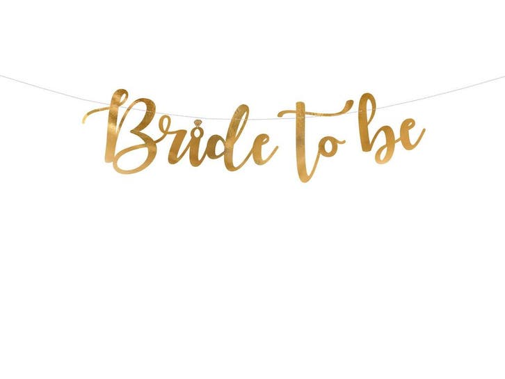 Bruiloft Slinger Bride To Be Goud 80cm, Hobby en Vrije tijd, Feestartikelen, Nieuw, Verzenden