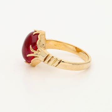 Ring - 14 karaat Geel goud - Robijn, Nieuw