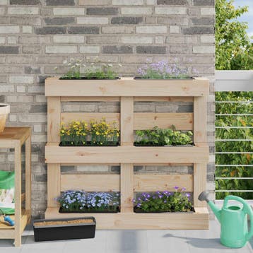 vidaXL Bloembakken voor Euro-pallets 24 st Zwart 36 x 13,5 x, Verzenden