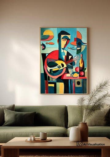 E. Pérez Lezcano - Escena cubista con figura XL (No Reserve)