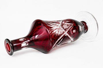 Karaf - Glas - Luxe Tsjechische Robijn, Antiek en Kunst