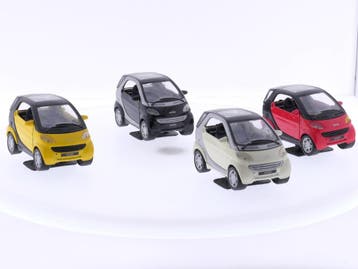 Schaal 1:33 Maisto set van 4 x Smart City-coupé #6980 (1:32, Ophalen of Verzenden