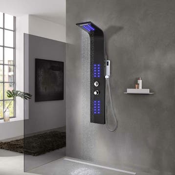 vidaXL Douchepaneel 20x44x130 cm aluminium zwart, Verzenden