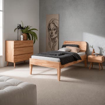 Van Schaik Nordic Oak Massief Houten Bed 1-Persoons - 90 x 2, Nieuw