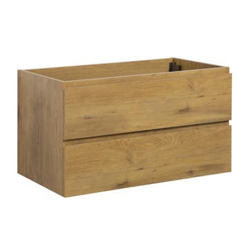 Wastafelkast Angela 90 x 48 cm Eiken Hangend Wastafelmeubel, Verzenden