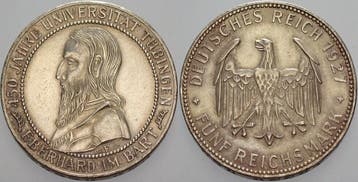 5 Reichsmark 1927 F Gedenkmunten Weimarer Republik Weimar..., Verzenden