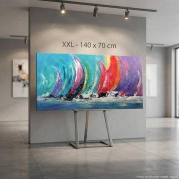 Monika Spiewak - Regatta - Oil Painting Stretched On The