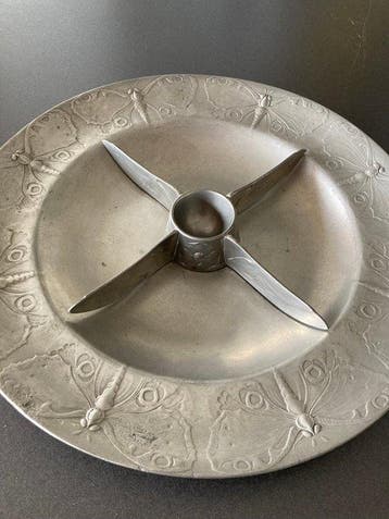 Kayserzinn - Plat - Étain - Papillons