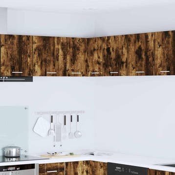 vidaXL Hangkast Gerookte Eik en Wit 57 x 57 x 40 cm Bewerkt, Verzenden