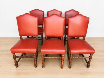 Manifattura Italiana - Barbaglia - Stoel (6) - Hout, Leder,