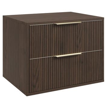 Wastafelkast Rimini 60 cm - Walnoot Bruin - Badmeubel, Verzenden, Nieuw
