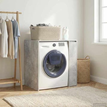 vidaXL Wasmachinekast Betonkleurig 87 x 60 x 89 cm Bewerkt, Huis en Inrichting, Verzenden, Nieuw