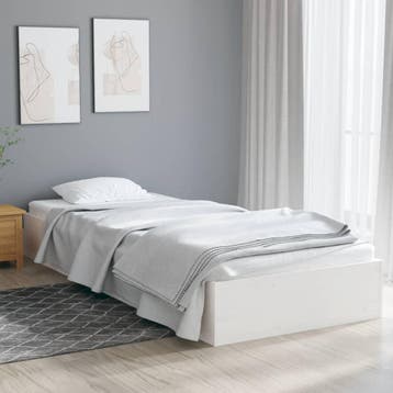 vidaXL Bedframe massief hout wit 90x190 cm, Verzenden