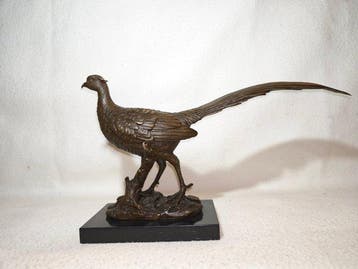 Beeldje, Fazant - 20 cm - Brons, Marmer