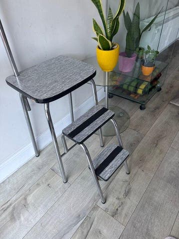 Escalier de cuisine - Acier, Bois - Escabeau pliant vintage