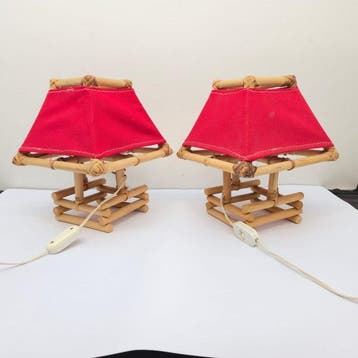 Lampe de table - Bambou - Paire de lampes en bambou