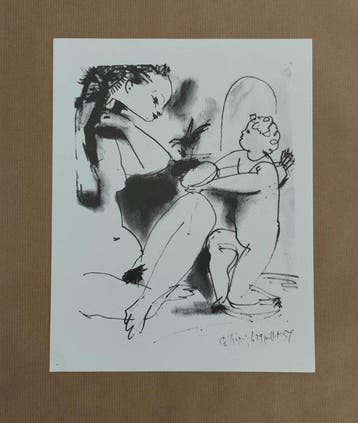 Pablo Picasso (1881-1973) - Lamour au miroir - printed on