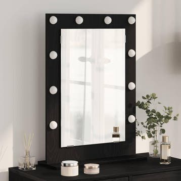 vidaXL Make-up Spiegel Zwart Eiken 70 x 50 x 18 cm, Verzenden, Nieuw