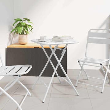 vidaXL Bistrotafel Wit 55 x 55 x 72,5 cm Poedergecoat staal, Verzenden, Nieuw