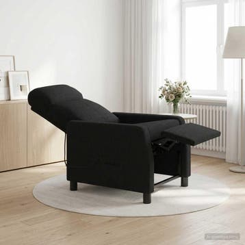vidaXL Massage Relaxstoel Zwart Stof, Verzenden