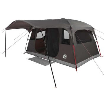 vidaXL Tunneltent Bruin Grijs 427 x 305 x 205 cm Polyester, Caravanes & Camping, Tentes, Verzenden