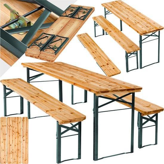 2dekans | tectake® - Biertafel met 2 banken - 8 personen -, Tuin en Terras, Tuinsets en Loungesets, Ophalen of Verzenden