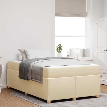 vidaXL Bedframe met matras Crème 120 x 200 cm Stof, Verzenden, Nieuw
