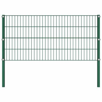 vidaXL Schuttingpaneel met palen ijzer 176,5x80 cm groen, Tuin en Terras, Tuinhekken en Hekwerk, Verzenden, Nieuw