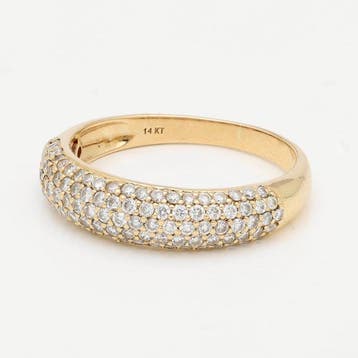 Ring - 14 karaat Geel goud Diamant (Natuurlijk)