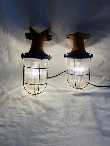 Ronchi - Wandlamp (2) - Metaal, Glas - Industriële
