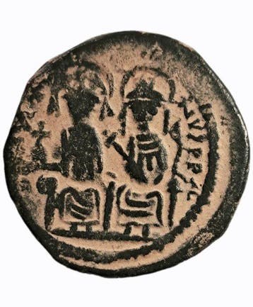 . Byzantijnse Rijk Justin II (AD 565-578). Follis with