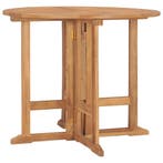 Inklapbare Teakhouten Tafel 90cm - Tweede kansje, OP = OP, Tuin en Terras, Verzenden, Zo goed als nieuw, Rond, Teakhout
