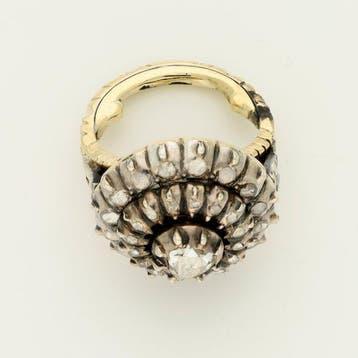 Ring - 14 karaat Geel goud, Zilver Diamant (Natuurlijk), Nieuw