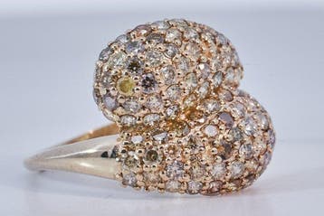 Zonder minimumprijs - Ring - 14 karaat Geel goud - 2.00ct., Nieuw