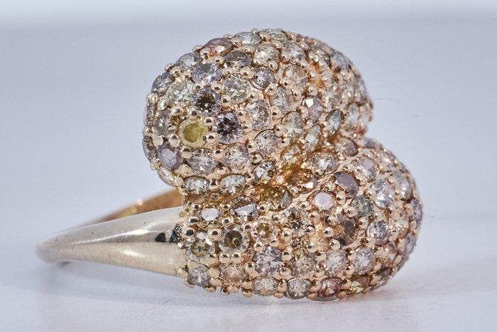 Zonder minimumprijs - Ring - 14 karaat Geel goud - 2.00ct., Handtassen en Accessoires, Ringen