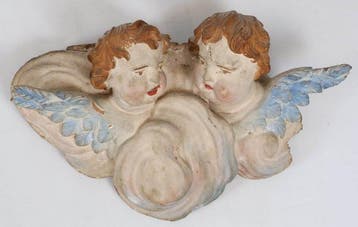 sculptuur, Putti - 30 cm - Gips, Antiek en Kunst