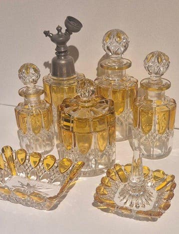 Toiletset (7) - Val Saint Lambert - Glas - Toiletset