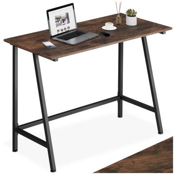 Bureau Newton 100x50x77cm - Industrieel hout donker, rustiek, Verzenden, Nieuw