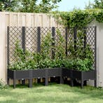 vidaXL Plantenbak met latwerk 160x120x142 cm polypropeen, Verzenden, Nieuw