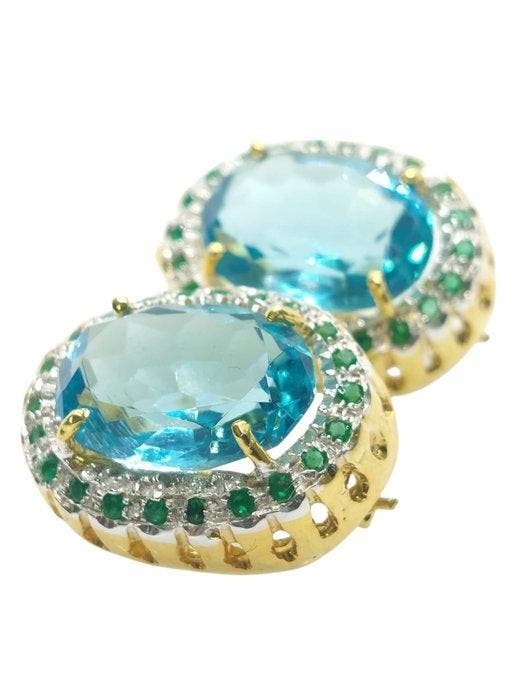 Zonder minimumprijs - Oorbellen - 9 kt. Zilver, Geel goud, Bijoux, Sacs & Beauté, Boucles d'oreilles