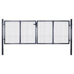 vidaXL Tuinhek van gaas gegalvaniseerd staal 300x75 cm grijs, Verzenden, Nieuw