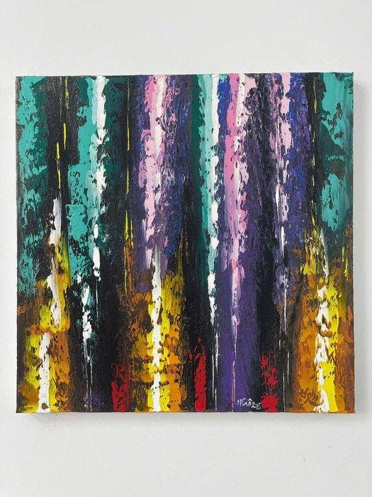 Tran th huyn trân - Améthyste 50 40 cm  Vendu sans prix, Antiek en Kunst, Kunst | Schilderijen | Modern